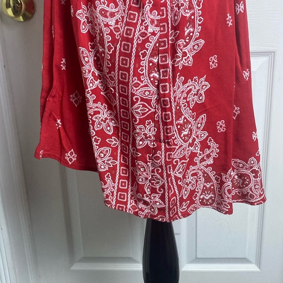 Eyeshadow Red Bandana Print Kimono Cardigan Cover Up sz L/XL NWOT - Picture 5 of 9